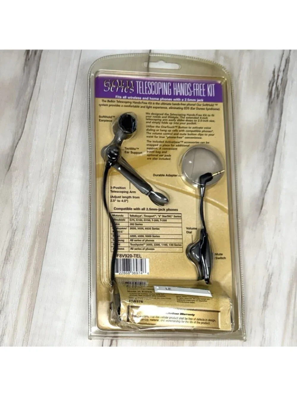 BELKIN Gold Series Telescoping Hands-Free Head Set HEADSET F8V920-TEL NIP NEW